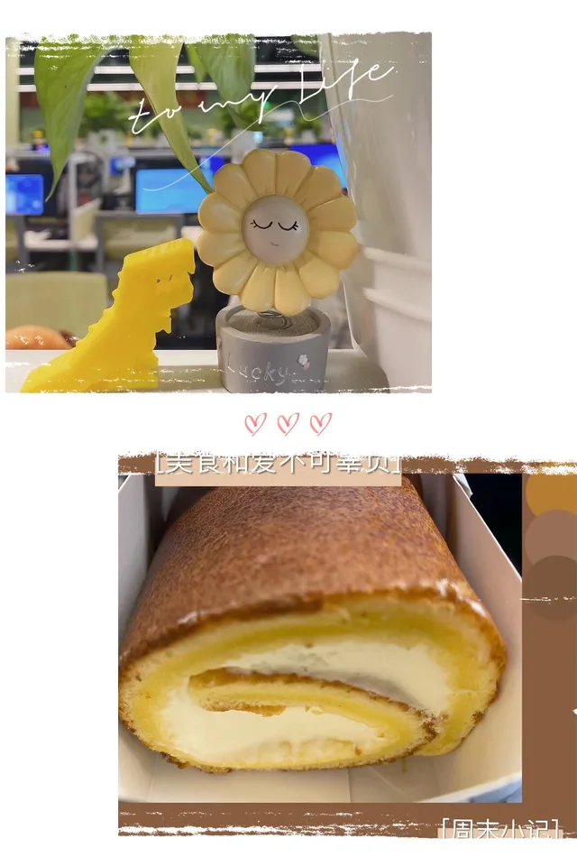 花了好几个小时的瑞士卷与奶油