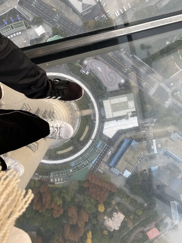 第一次俯瞰上海,于落日余晖中沉醉。