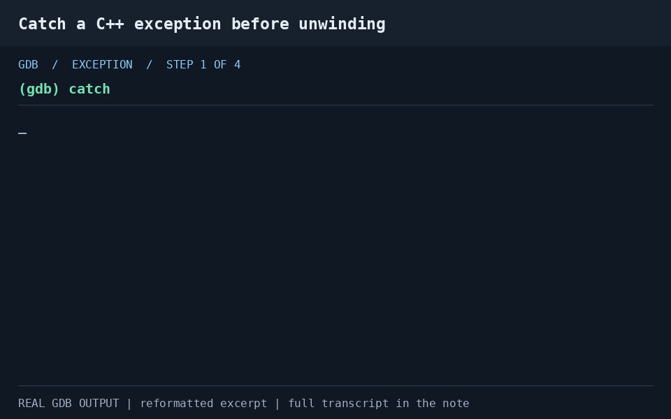GDB 在 C++ 抛出异常时停止，返回业务栈帧查看负数时长参数