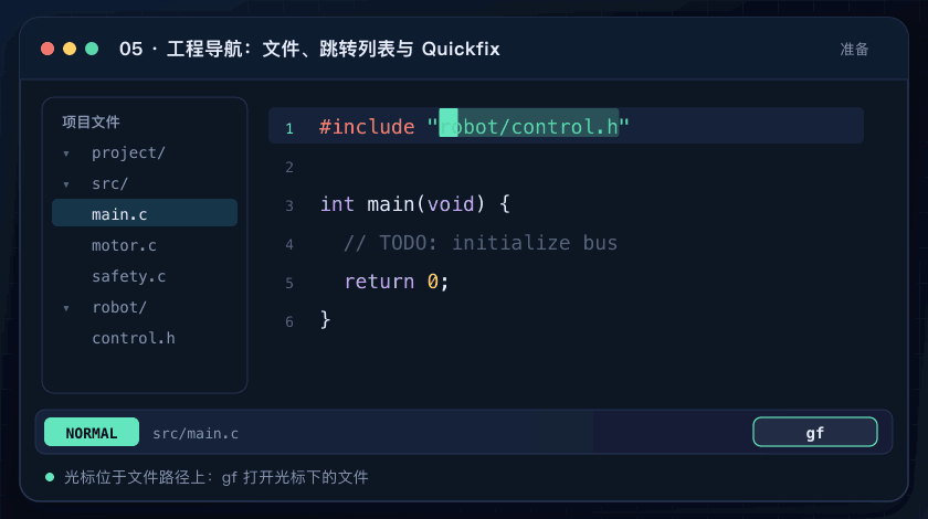 从 gf 跳转文件并返回,再用 vimgrep 和 quickfix 遍历项目结果